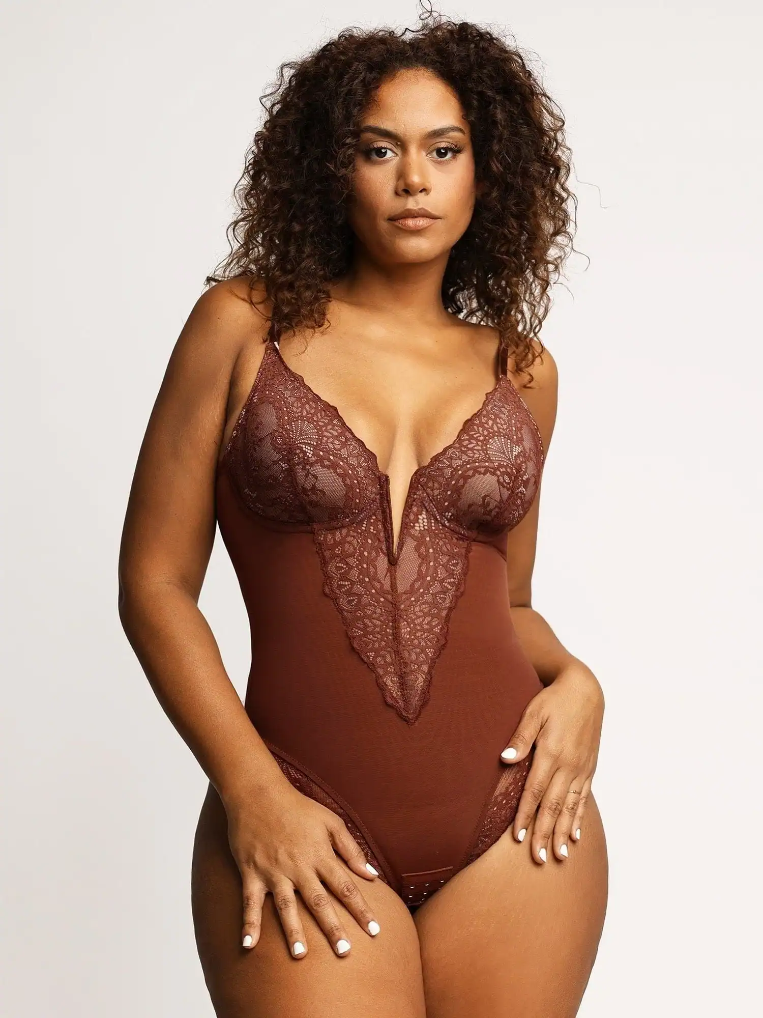 Stunning plus-size lingerie with lace detailing, perfect for special occasions or everyday wear, offering comfort and style for women of all sizes.