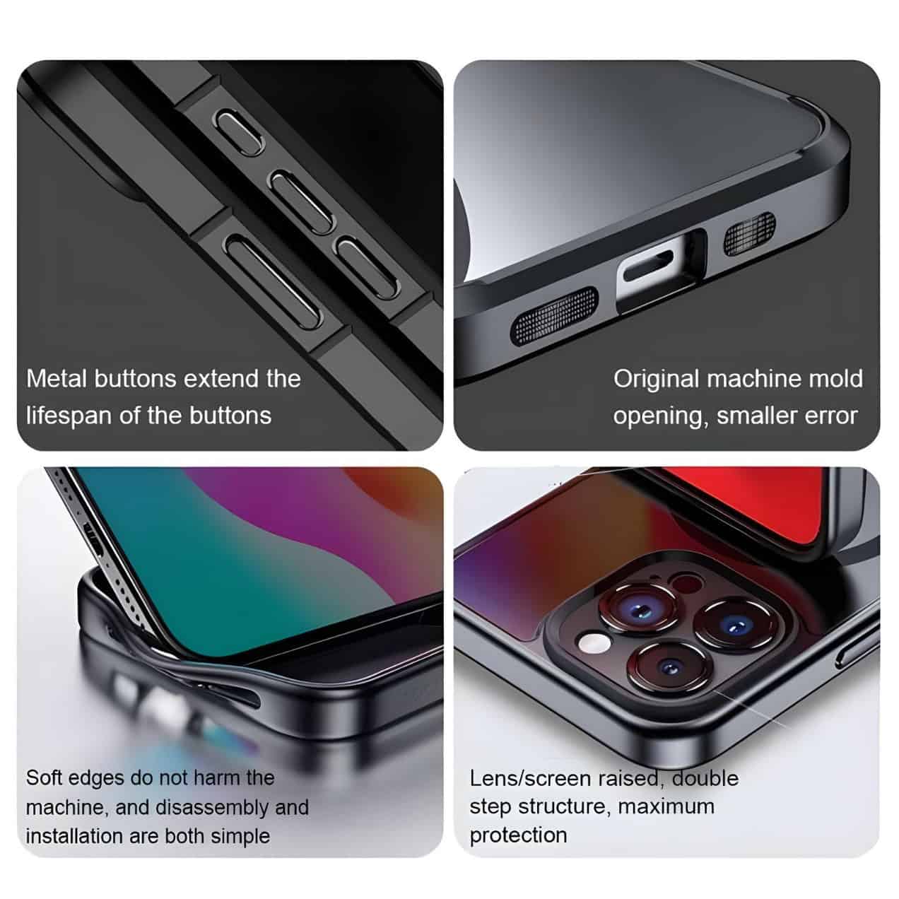 Durable phone case with precise cutouts for charging port, speakers, and buttons at Monalisa Store.