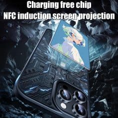 Smartphone camera with advanced triple-lens system and digital circuitry, showcasing cutting-edge mobile photography and tech innovation.