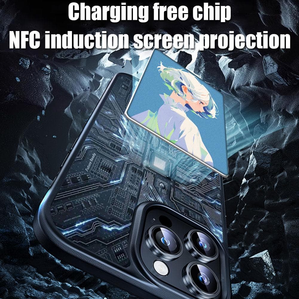 Smartphone camera with advanced triple-lens system and digital circuitry, showcasing cutting-edge mobile photography and tech innovation.