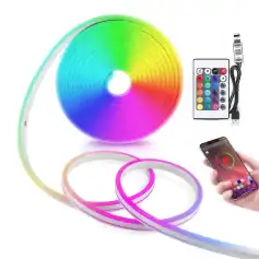 Color changing LED strip with remote and smartphone control for customizable ambient lighting in medical clinics and aesthetic procedures. Easy to install, energy-efficient, and perfect for enhancing patient spaces.