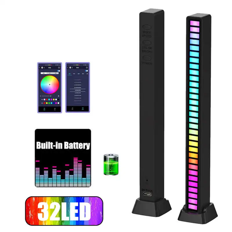Modern LED light tower with customizable colors, remote control, built-in battery, and energy-efficient design. Perfect for home entertainment, parties, or ambiance creation.