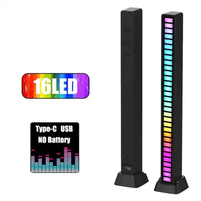 Vibrant LED light tower featuring 16 RGB LEDs, customizable color lighting, and music synchronization, ideal for home, parties, and events. USB powered with no batteries needed for easy setup.