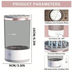 Discover the power of UV sterilization with Monalisa Store's air sterilizer featuring a 7000rpm premium motor, one-touch operation, universal silicone cap, and USB charging for a clean, germ-free environment.
