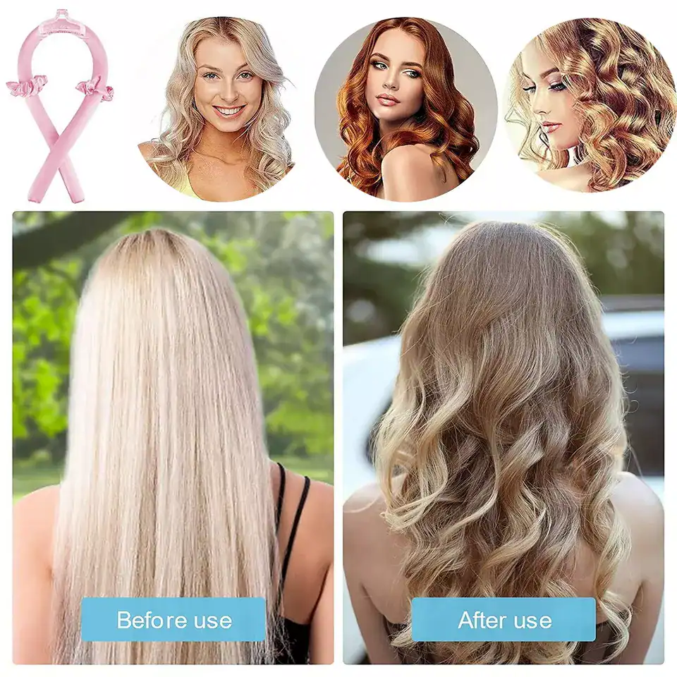 Blonde and Wavy Hair Before and After.