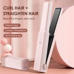 High-quality cordless hair styling device, ideal for curling and straightening hair with a wireless design, constant temperature, and anti-scalding features for smooth, beautiful hair.