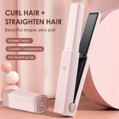 High-quality cordless hair styling device, ideal for curling and straightening hair with a wireless design, constant temperature, and anti-scalding features for smooth, beautiful hair.