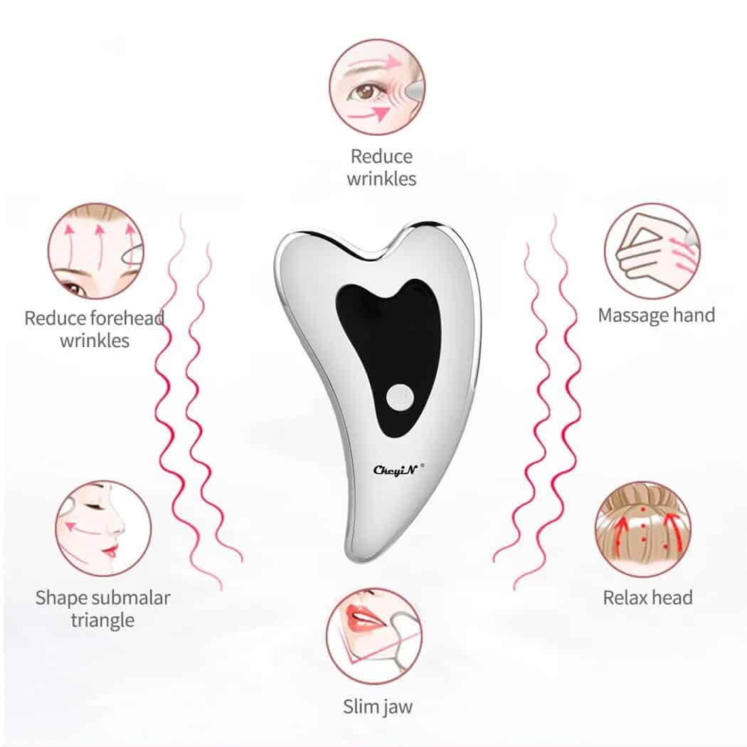 Portable anti-aging facial massager for wrinkle reduction and skin tightening. Ideal for forehead and eye areas, relaxes muscles, improves skin texture with massage therapy.