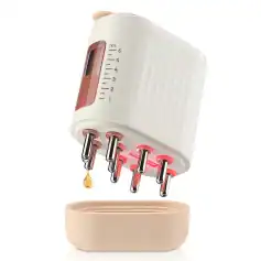 A modern electric oil diffuser with multiple nozzle tips releasing aromatic oils, ideal for home and spa relaxation, featuring adjustable settings for personalized ambiances.