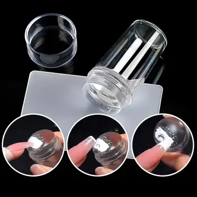 Nail drill storage container for organizing manicure tools, perfect for beauty salons and home use. Compact, transparent design for easy access and hygiene.