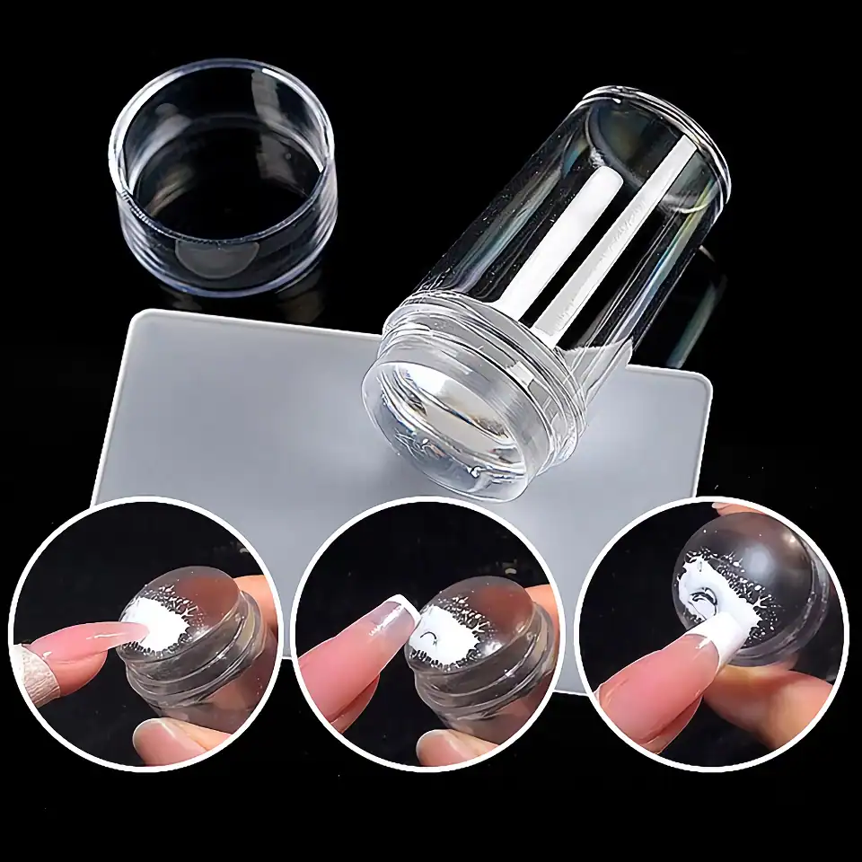 Nail drill storage container for organizing manicure tools, perfect for beauty salons and home use. Compact, transparent design for easy access and hygiene.