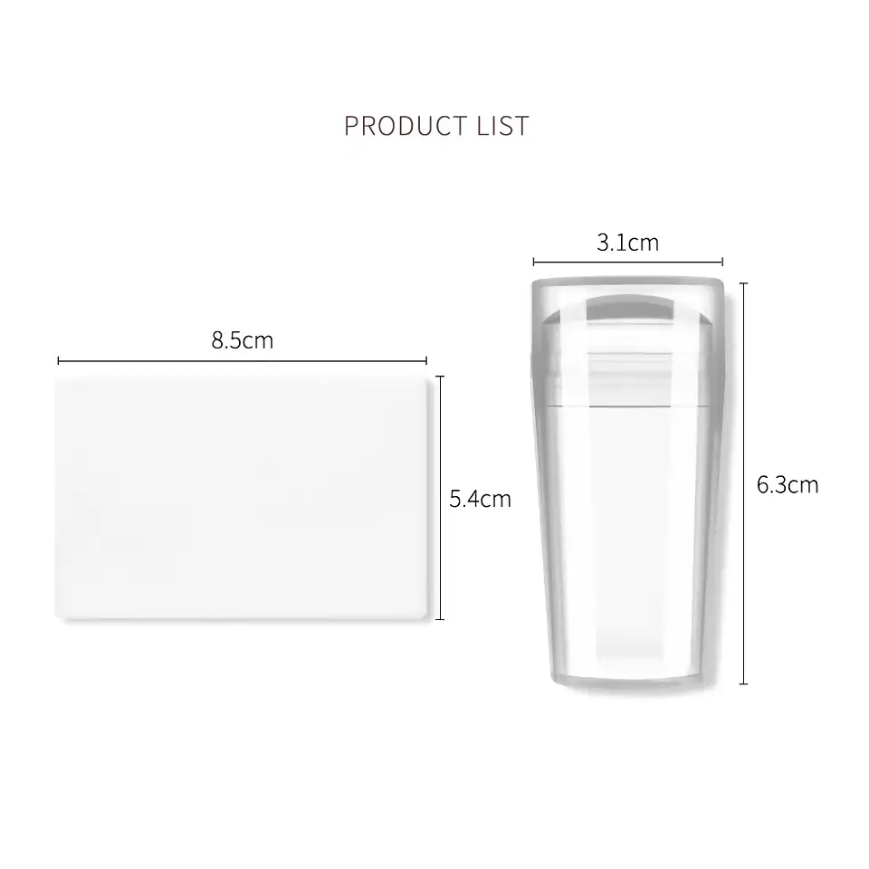 A clear, sleek cosmetic container with precise measurements, perfect for storing skincare products. Durable and stylish for beauty experts and enthusiasts.