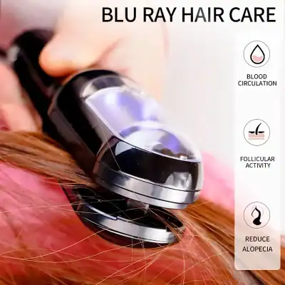 Optimum hair care with blue light technology for enhanced blood circulation, follicular activity, and reduction of alopecia. Achieve healthier, thicker hair using advanced scalp treatment devices.