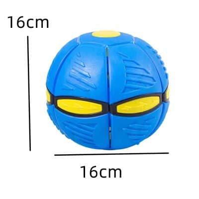 Colorful blue and yellow ball toy, perfect for children’s play and outdoor activities, measuring 16cm in diameter. Durable and safe toy designed for kids’ entertainment.