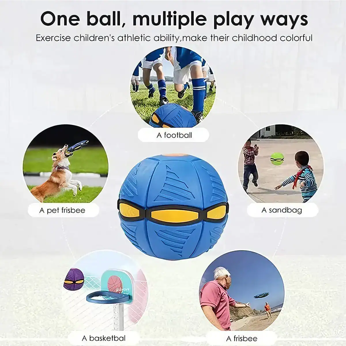 Durable blue and yellow ball with textured surface for children's outdoor and indoor athletic games.