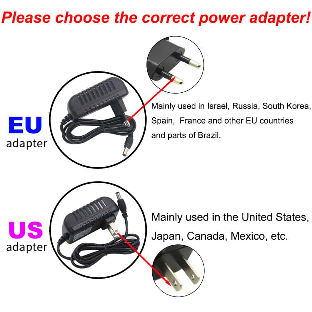 High-quality EU and US power adapters for optometry devices, compatible with medical and eye care equipment. Essential accessories for reliable performance and safety standards.