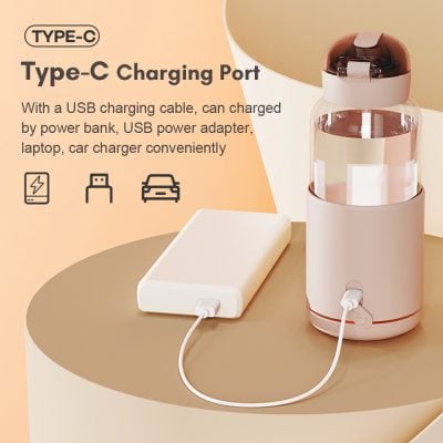 Compact USB-C portable charging device for phones, laptops, and car chargers, compatible with power banks and USB adapters for convenient on-the-go charging.