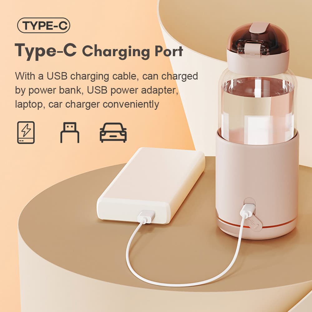 Compact USB-C portable charging device for phones, laptops, and car chargers, compatible with power banks and USB adapters for convenient on-the-go charging.