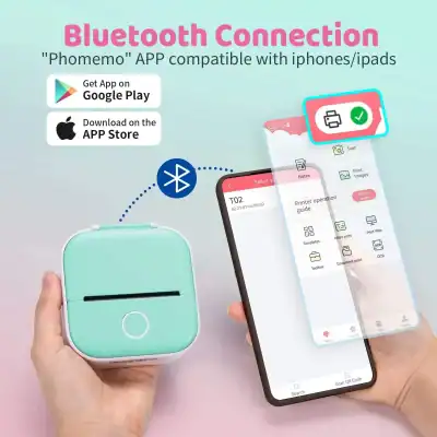 Bluetooth-enabled portable printer for iPhone and iPad, compatible with