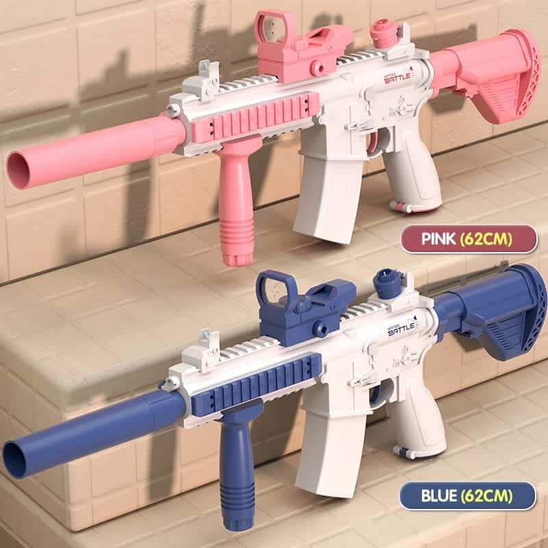Toy Rifle with Pink and Blue Colors - 62cm, durable plastic construction, lightweight, suitable for children’s entertainment, outdoor play, and imaginative games. Great gift for kids who enjoy active, creative playtime.