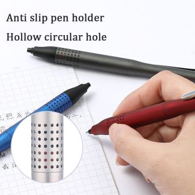 Anti slip pen holder for writing and drawing accessories, with hollow circular holes for secure grip and organization.