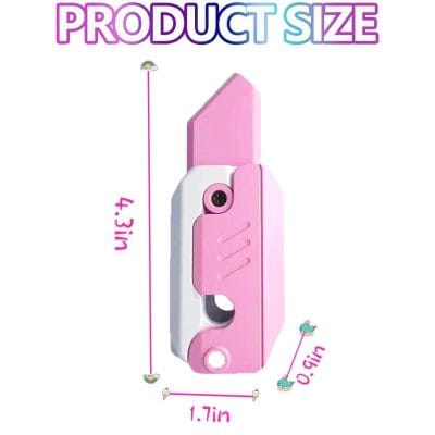 Bright pink safety utility knife with a comfortable grip, designed for safe cutting tasks at home or in the office. Features a sturdy blade with a protective slide and durable construction.