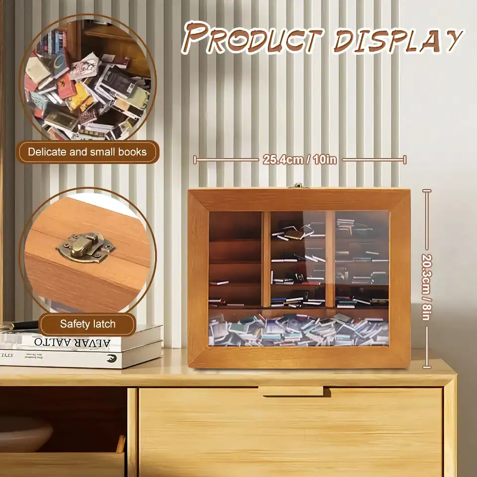 Optical Store Display Case with Glass Doors, Wooden Finish.