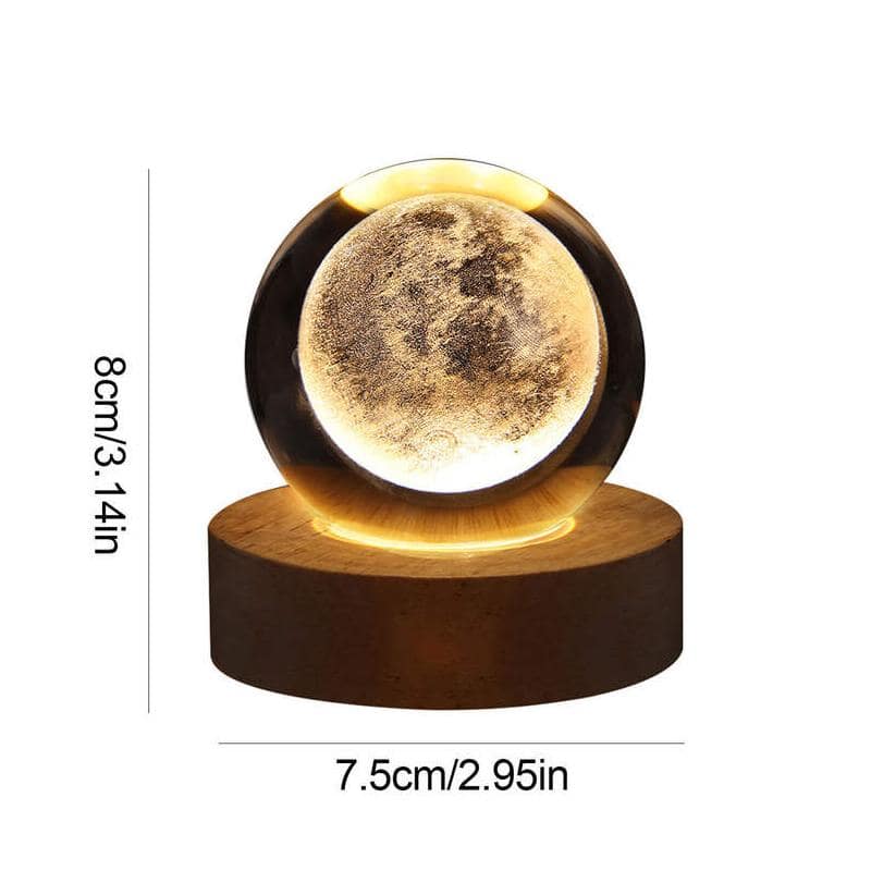 3D Moon & Planet Galaxy Crystal Ball LED Night Light - Image 7