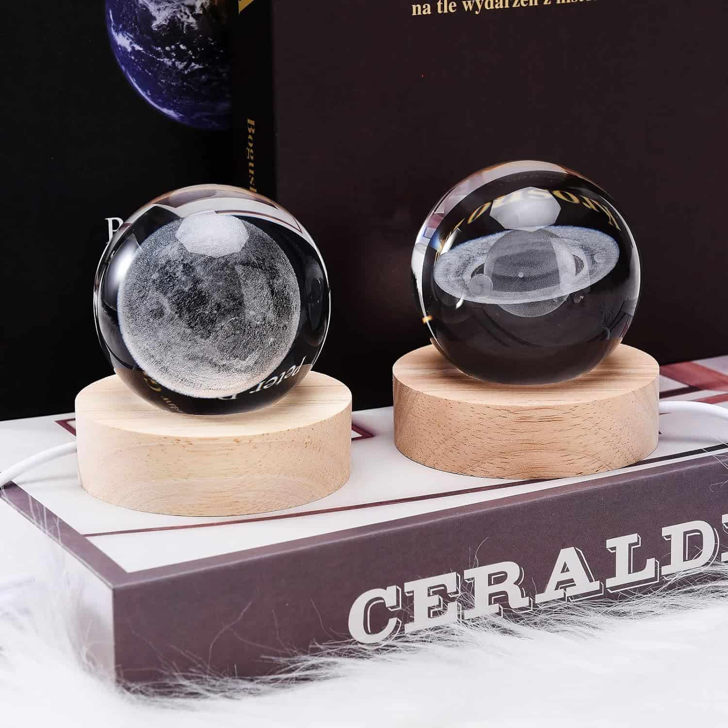 3D Moon & Planet Galaxy Crystal Ball LED Night Light - Image 5