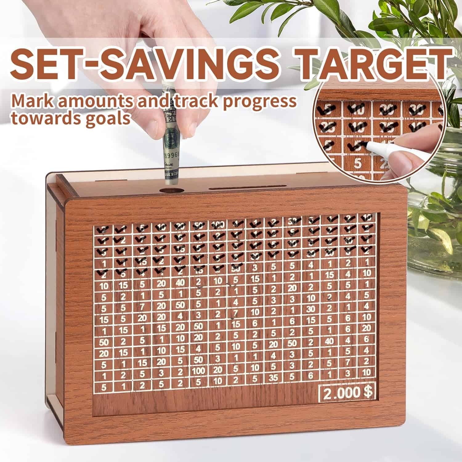 Wooden Money Bank with Smart Savings Counter - Image 3