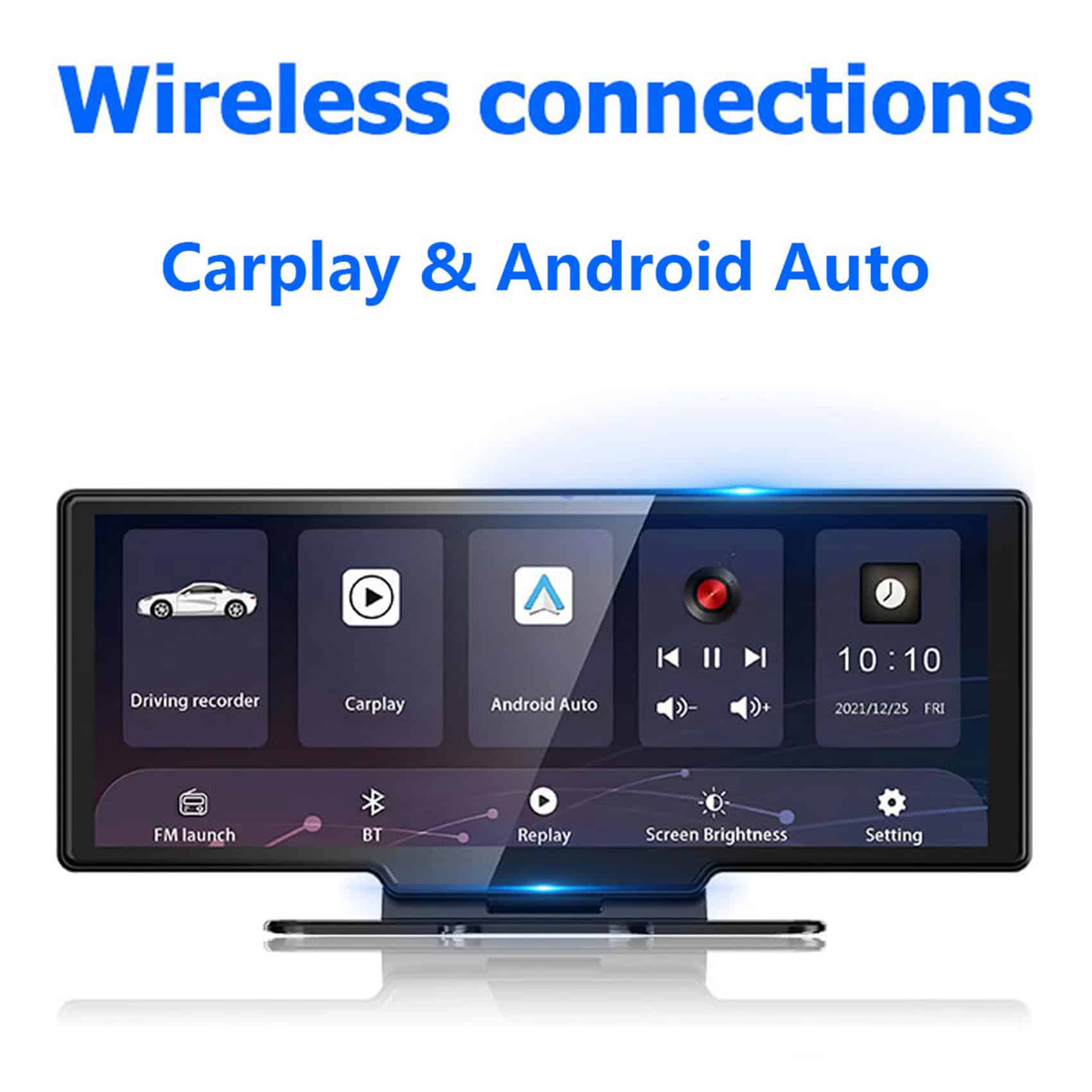 10.26" 4K Touchscreen Rearview Mirror Dash Cam with CarPlay & Android Auto - Image 6