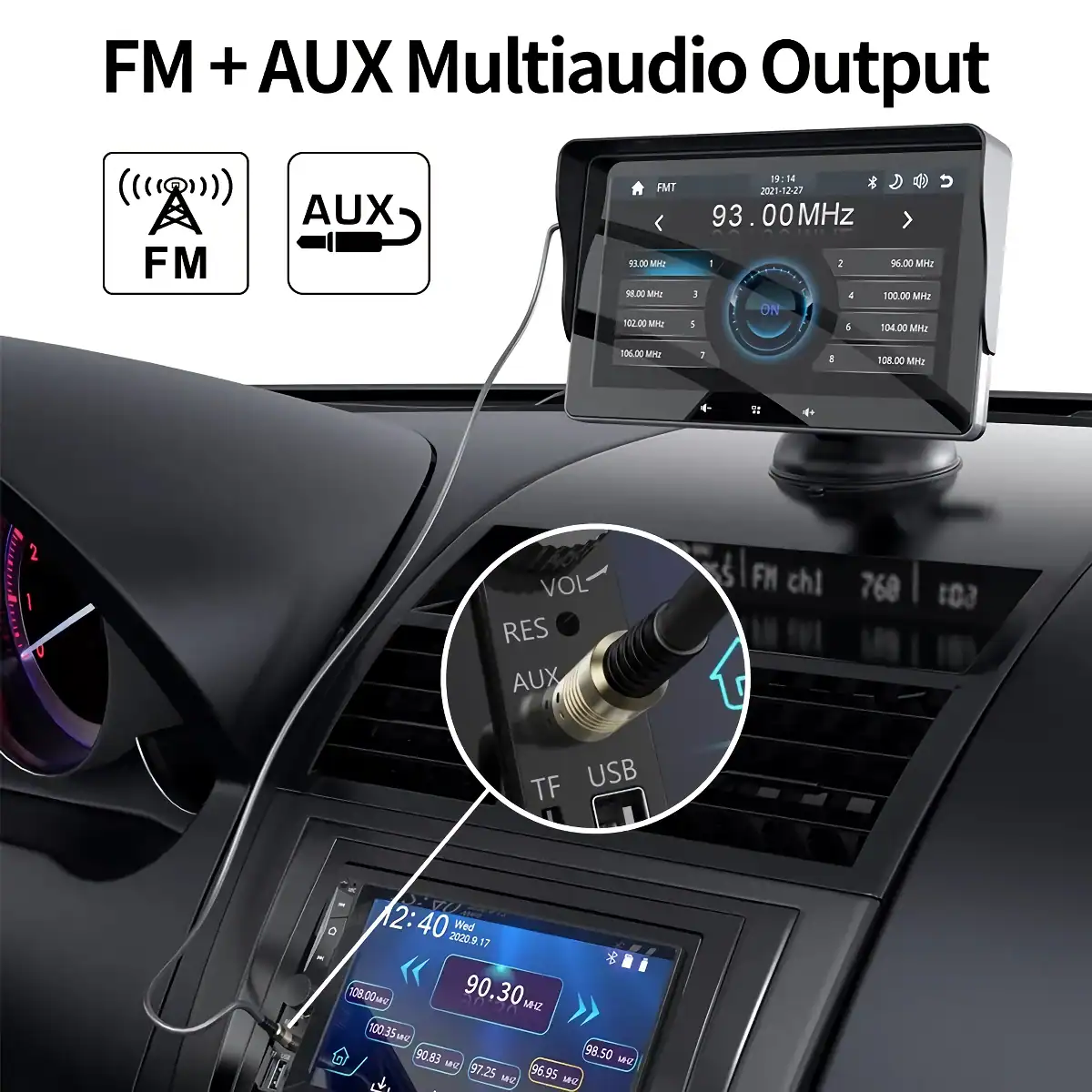 Universal 7" Touch Screen Multimedia Video Player with Wireless CarPlay & Android Auto - Image 6