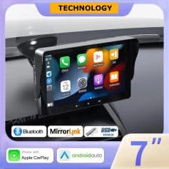 Alternative view of Universal 7" Touch Screen Multimedia Video Player with Wireless CarPlay & Android Auto