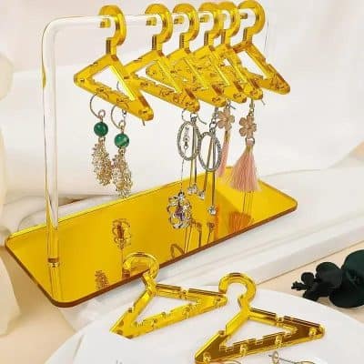 8-Piece Acrylic Earring Display Stand with Clear Hangers