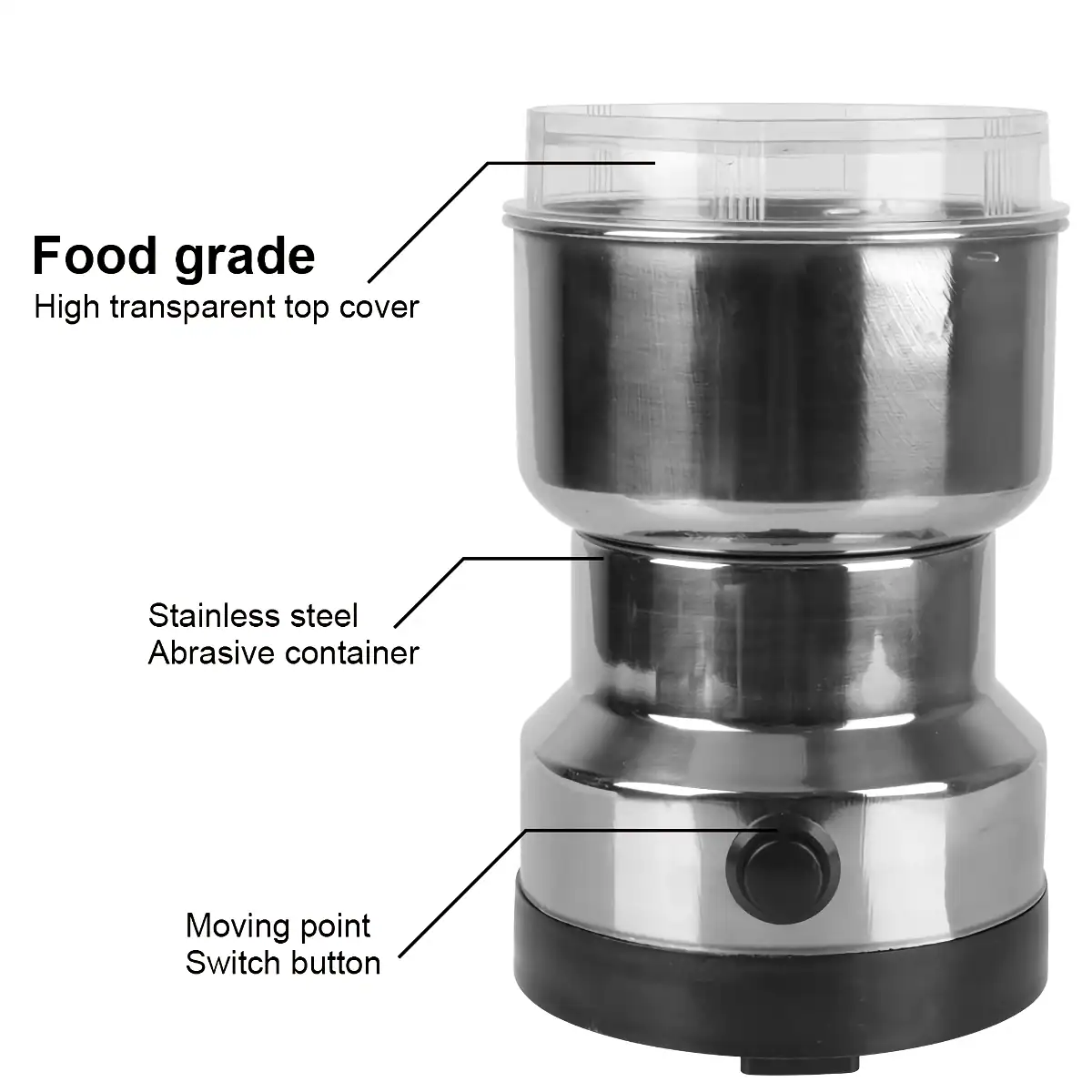 Electric Coffee and Spice Grinder - Multifunctional Kitchen Machine for Nuts, Beans, and Grains - Image 3