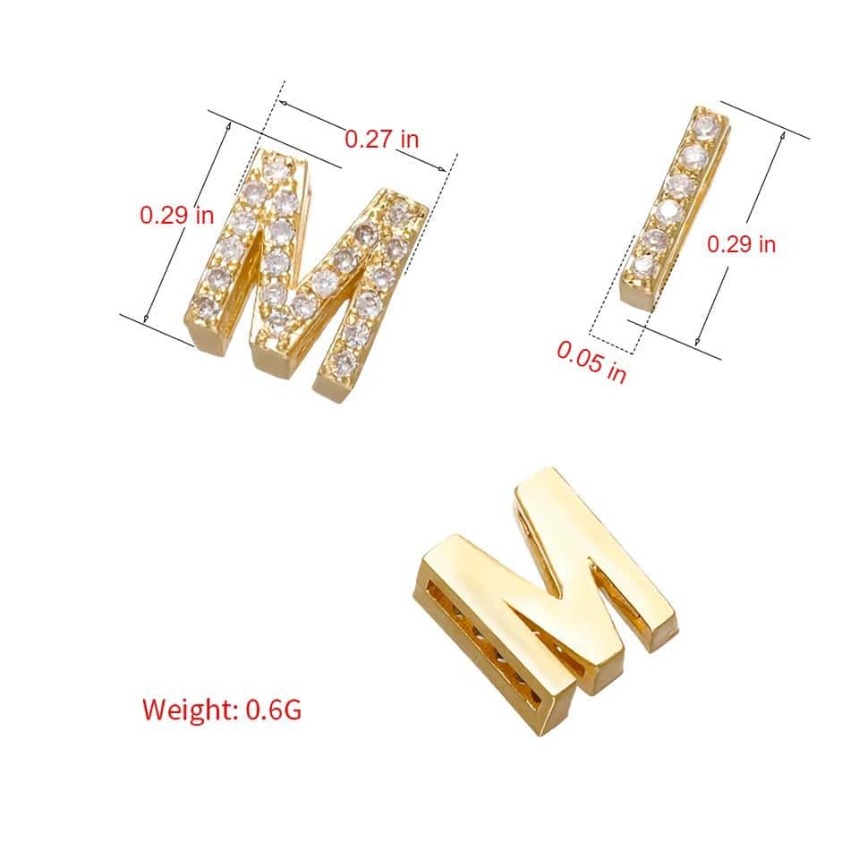 Trendy Gold Color Initial Letter Necklace with CZ Charm - Image 4
