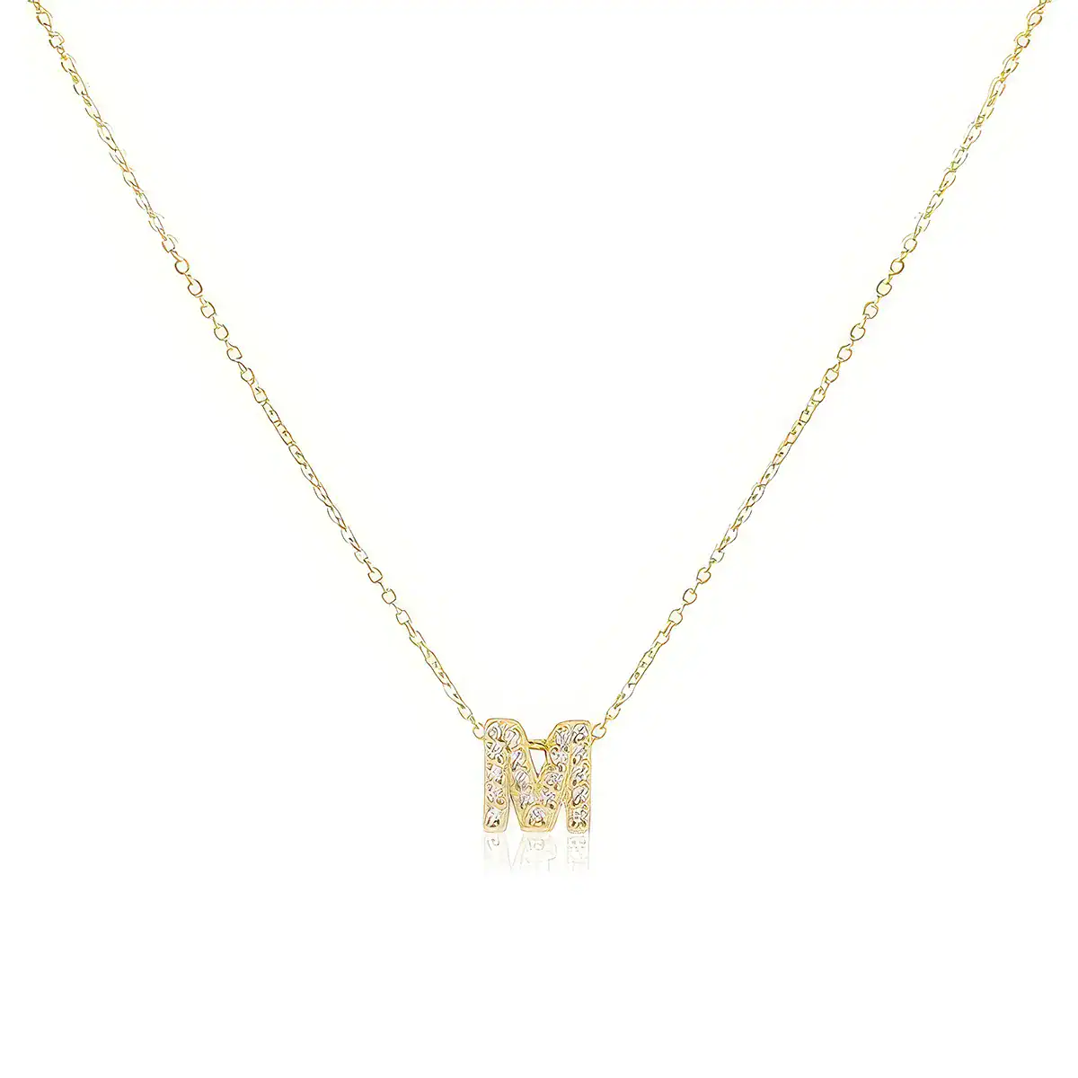 Trendy Gold Color Initial Letter Necklace with CZ Charm - Image 3