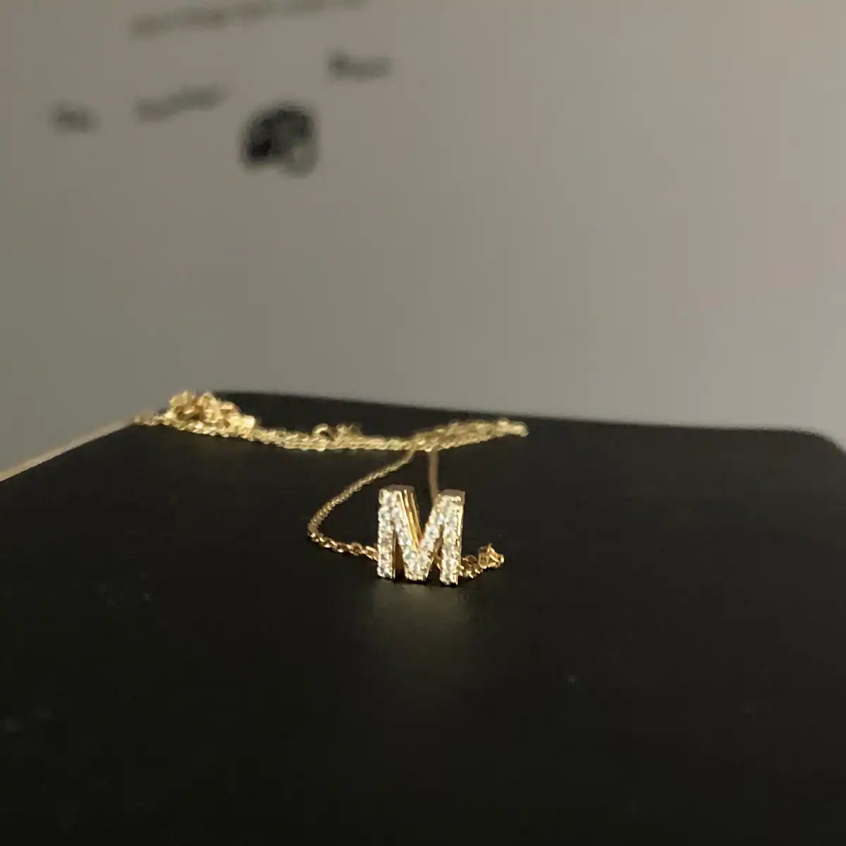 Trendy Gold Color Initial Letter Necklace with CZ Charm