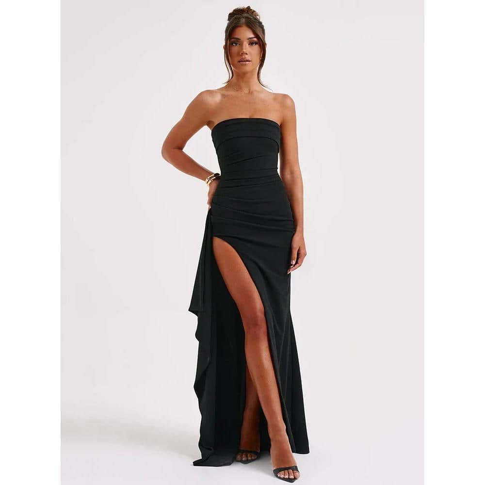 Elegant Asymmetrical Ruffle Maxi Dress - Image 2