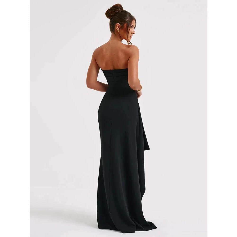 Elegant Asymmetrical Ruffle Maxi Dress - Image 5