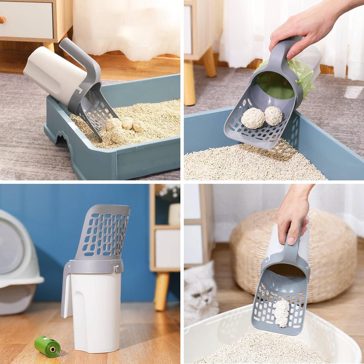 Multi-Functional Cat Litter Scoop with Integrated Waste Container and Refill Bags - Image 6