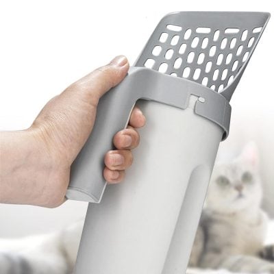 Multi-Functional Cat Litter Scoop with Integrated Waste Container and Refill Bags