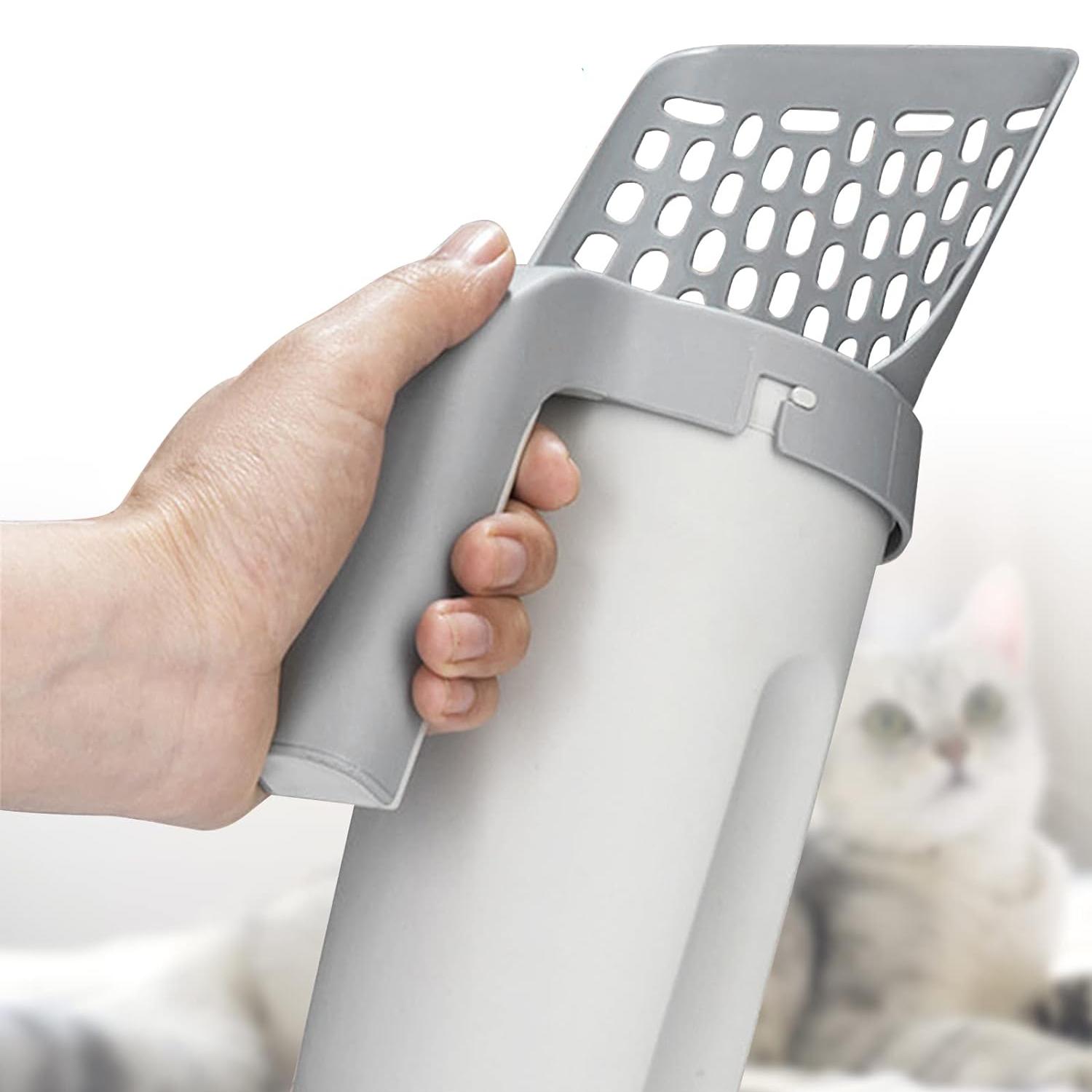 Multi-Functional Cat Litter Scoop with Integrated Waste Container and Refill Bags