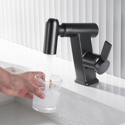 Alternative view of Grey Multifunctional Pull Out Basin Faucet