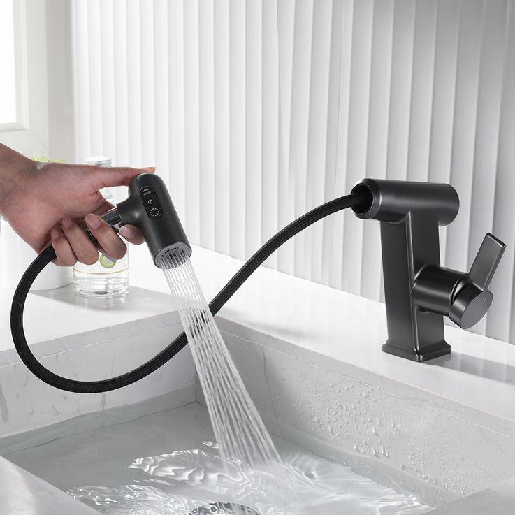 Grey Multifunctional Pull Out Basin Faucet - Image 4