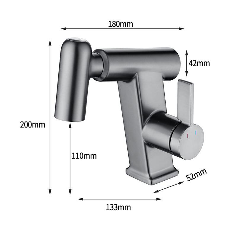 Grey Multifunctional Pull Out Basin Faucet - Image 8