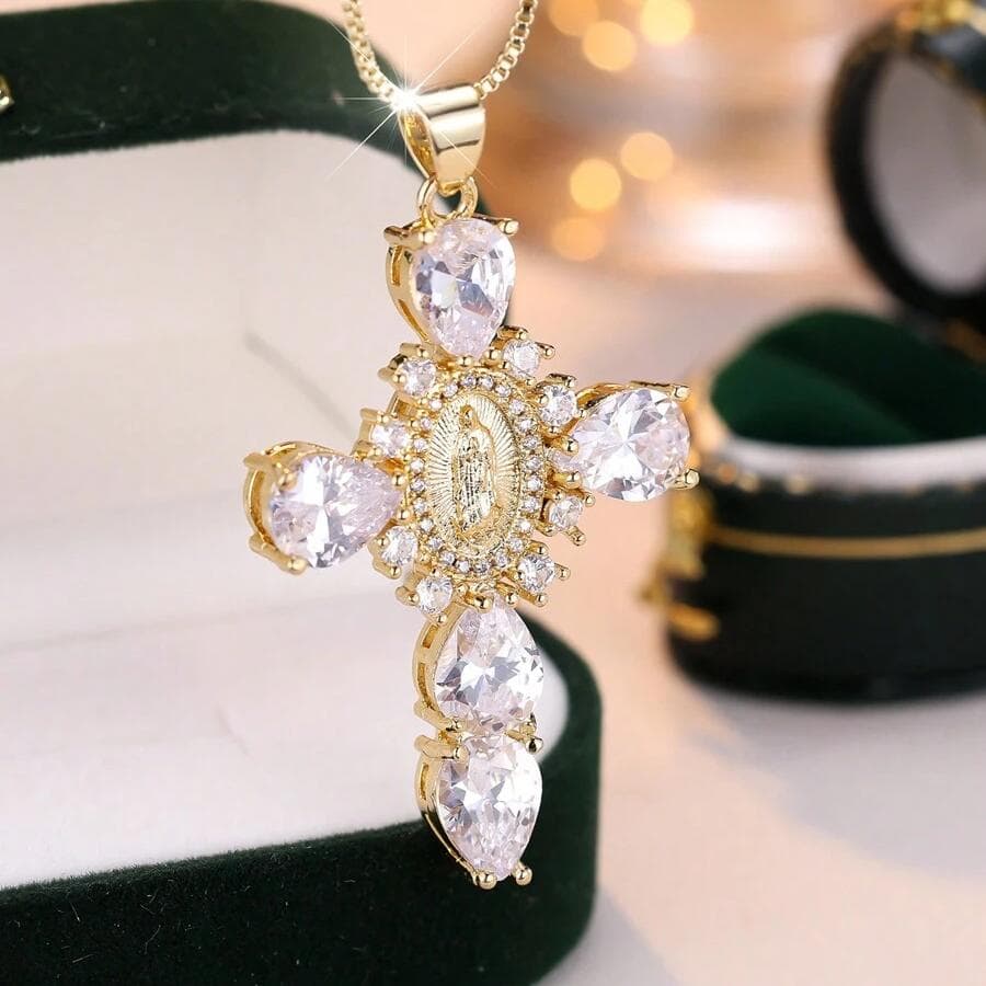 Zircon Cross Pendant Necklace - Image 5