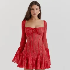 Alternative view of Floral Lace Backless Mini Dress