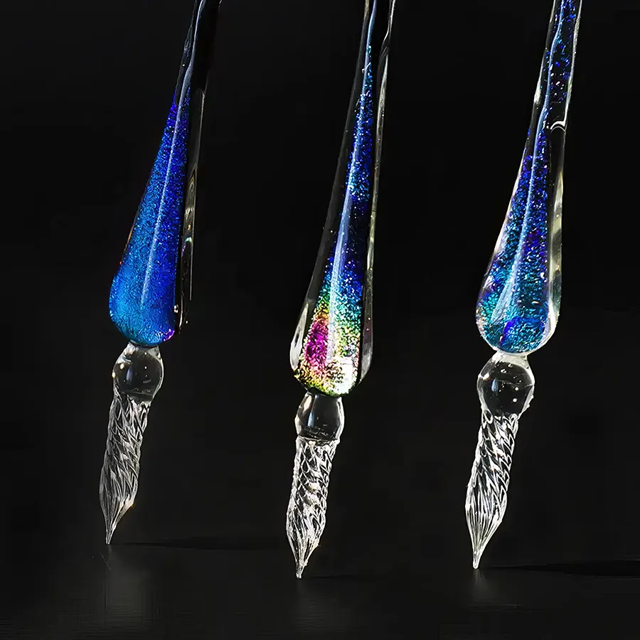 Rainbow Crystal Glass Dip Pen Watercolor Set - Creative Art Stationery Gift - Image 5