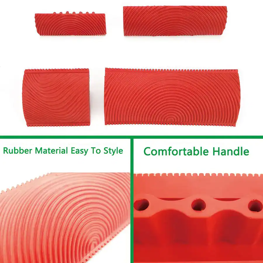 DIY Wood Graining Rubber Roller Set for Wall Painting and Home Decoration - Image 3